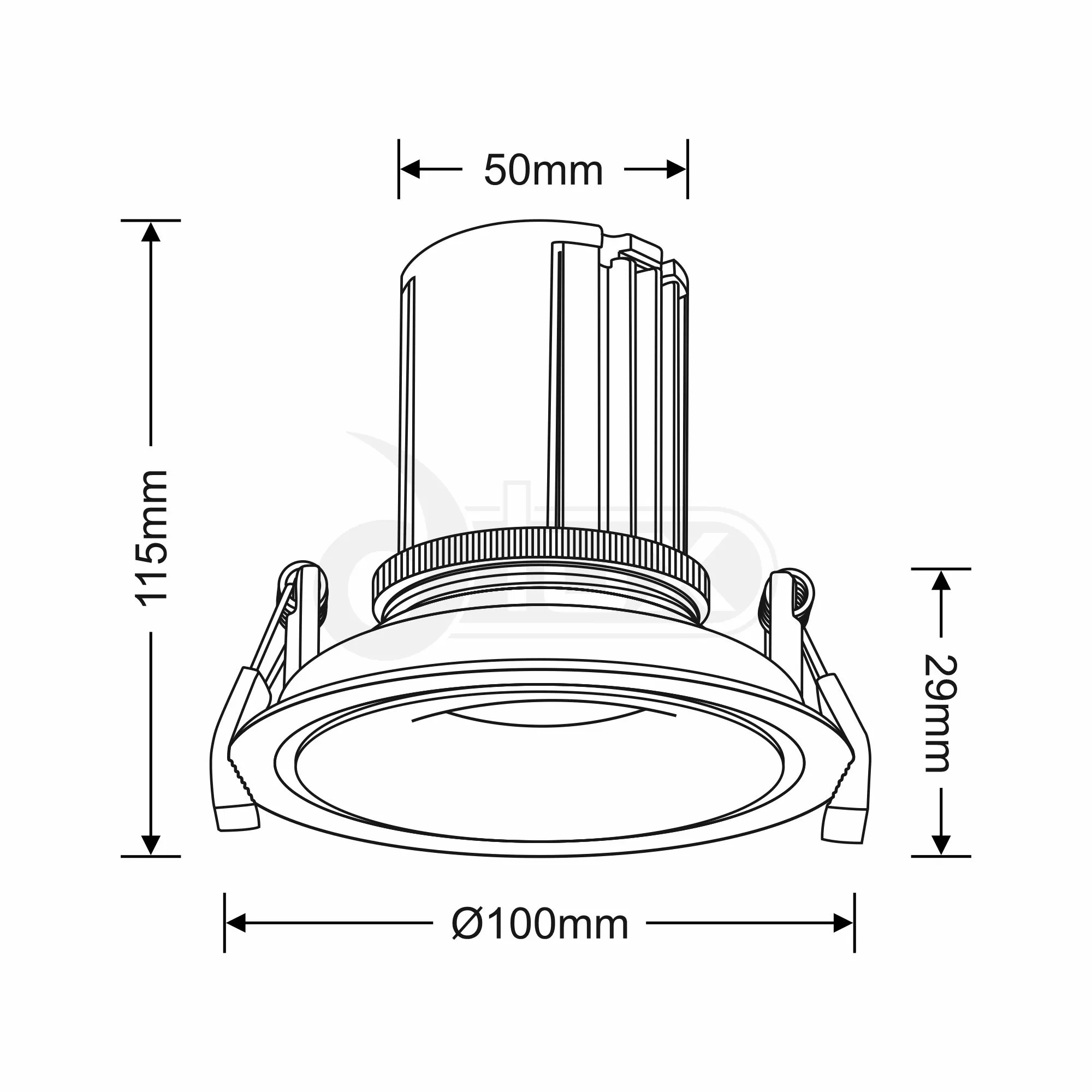 Bolor 10 Tridonic Powered 10W 4000K 810lm 36° CRI>90 LED Engine Black/White Fixed Recessed Spotlight, IP20 DM201053  Dlux Bolor 10